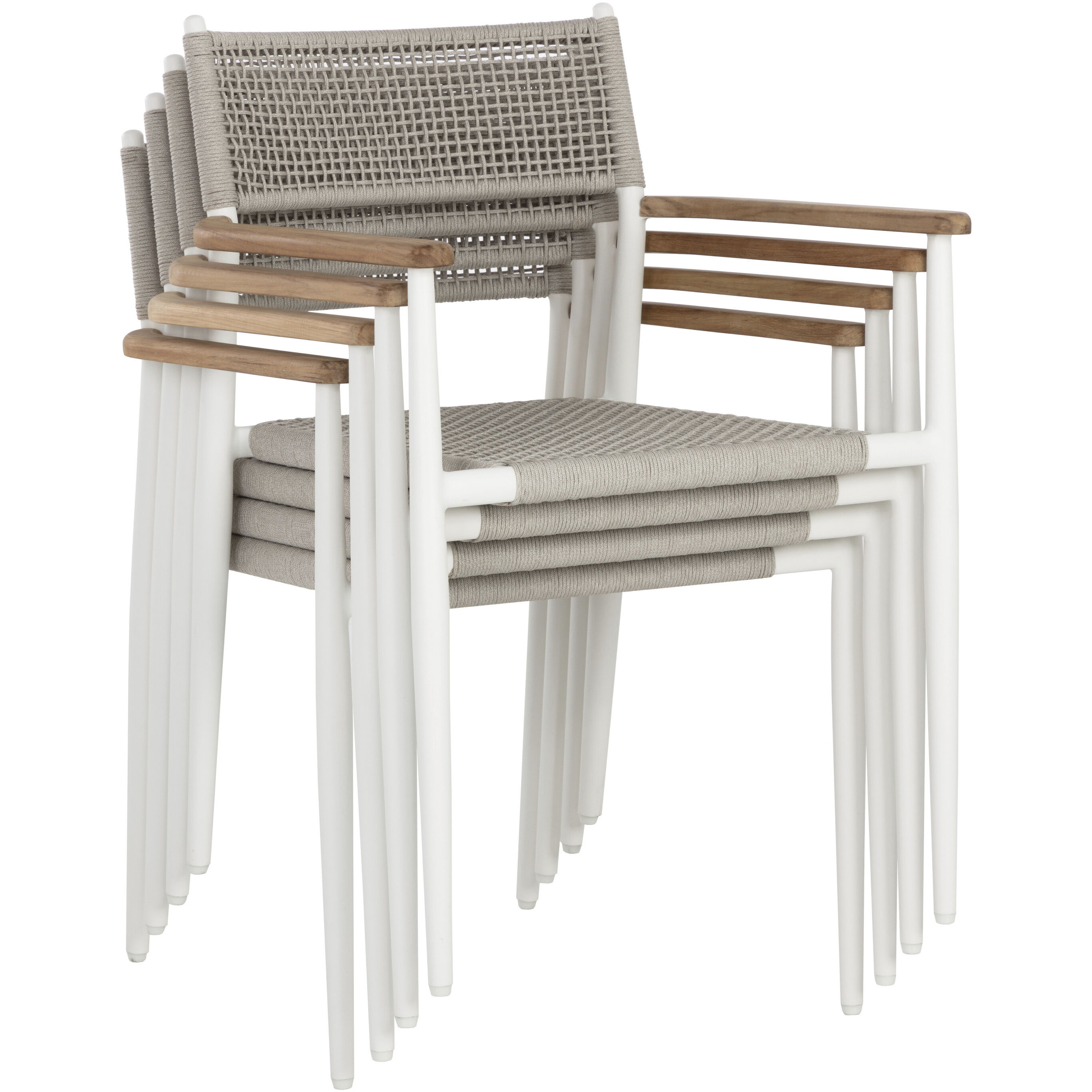 Kona White Outdoor Stackable Dining Armchair, Set Of 2